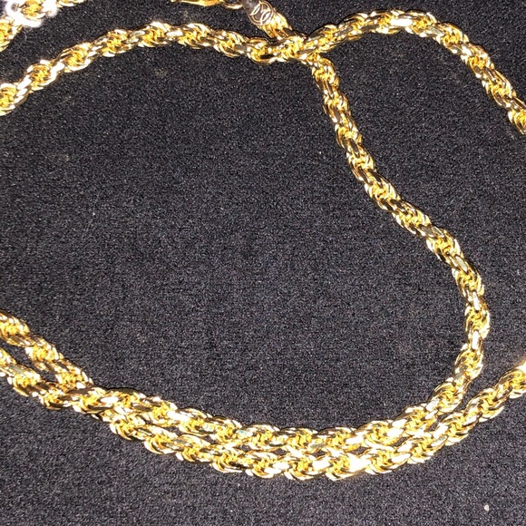 Pure Italian Gold 925 stamped sterling rope chain - Picture 2 of 4